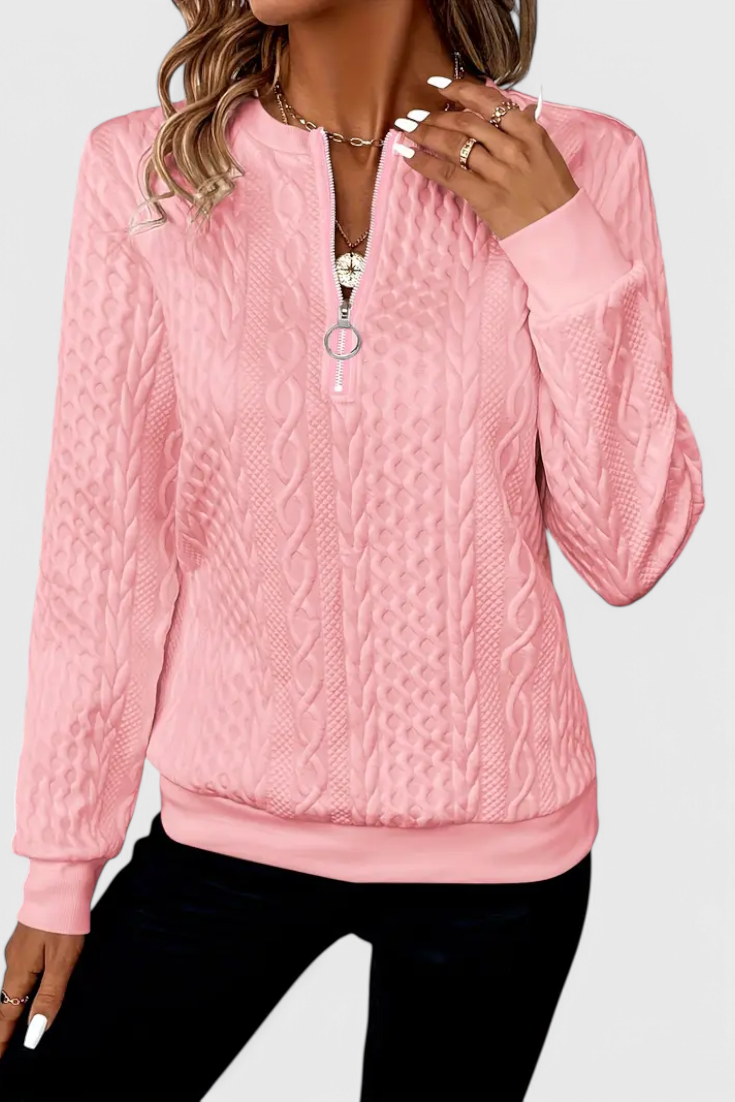 Lucía – Jersey De Punto Con Cremallera Suave Casual