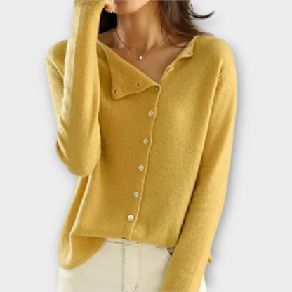 Marina – Cardigan Punto Suave Poliéster Algodón Liso