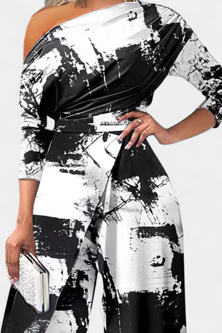 Aitana – Mono Largo Tie Dye Hombros Descubiertos Fluido