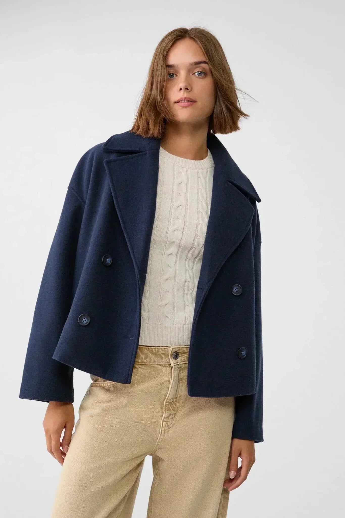 Diana – Chaqueta Doble Botonadura Elegante Para Oficina